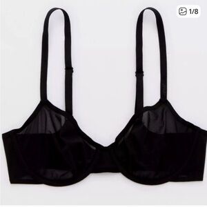 Black Sheer Aerie SMOOTHEZ Underwire Bra 40DD